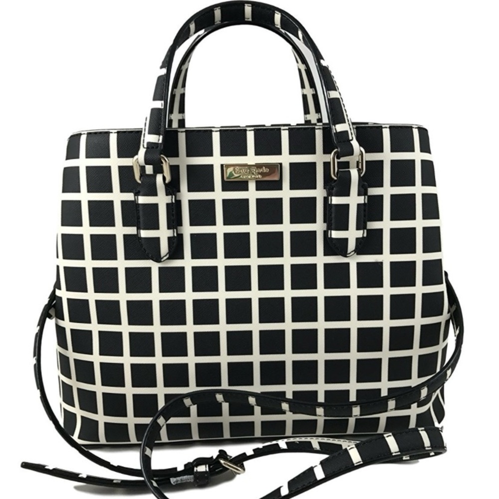 EUC Kate Spade small Dally black and white checked purse